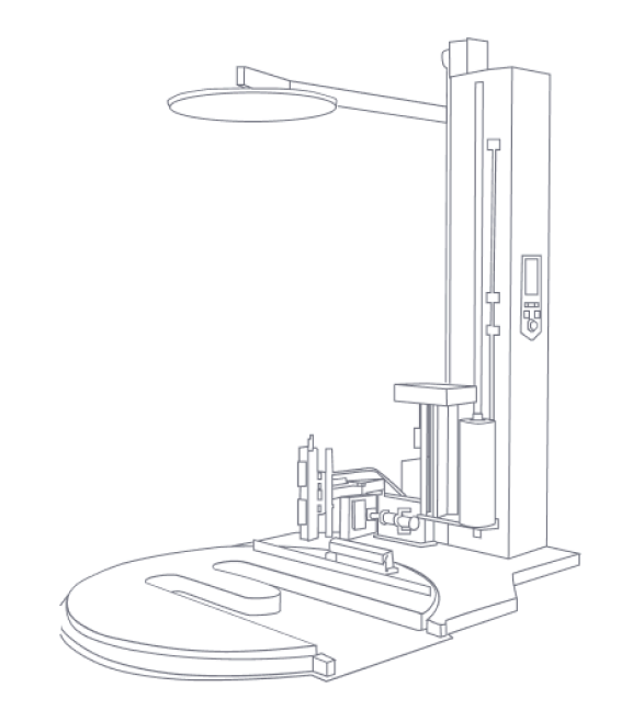 Outline of a stretch wrapping machine